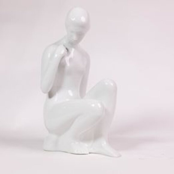 Royal Dux All White Nude Porcelain Figure - Picture 1 of 8